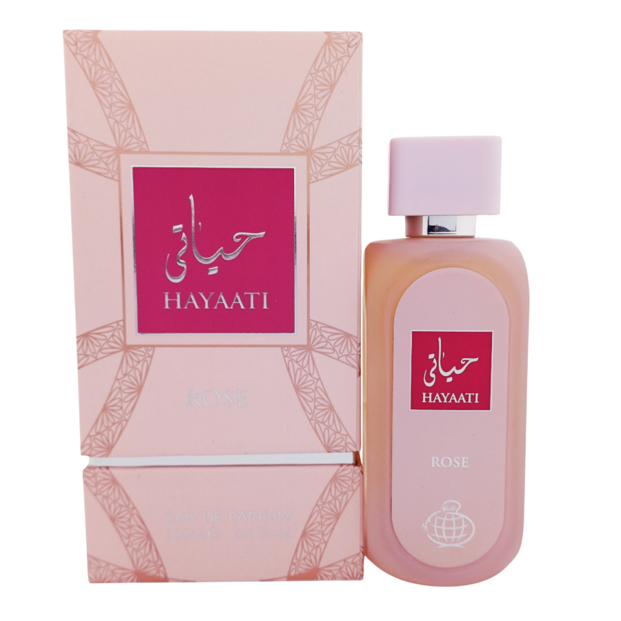 عطر حیاتی رز (حیاتی صورتی) از برند فراگرنس ورد (Fragrance World Hayati Rose Eau De Parfum 100ml)